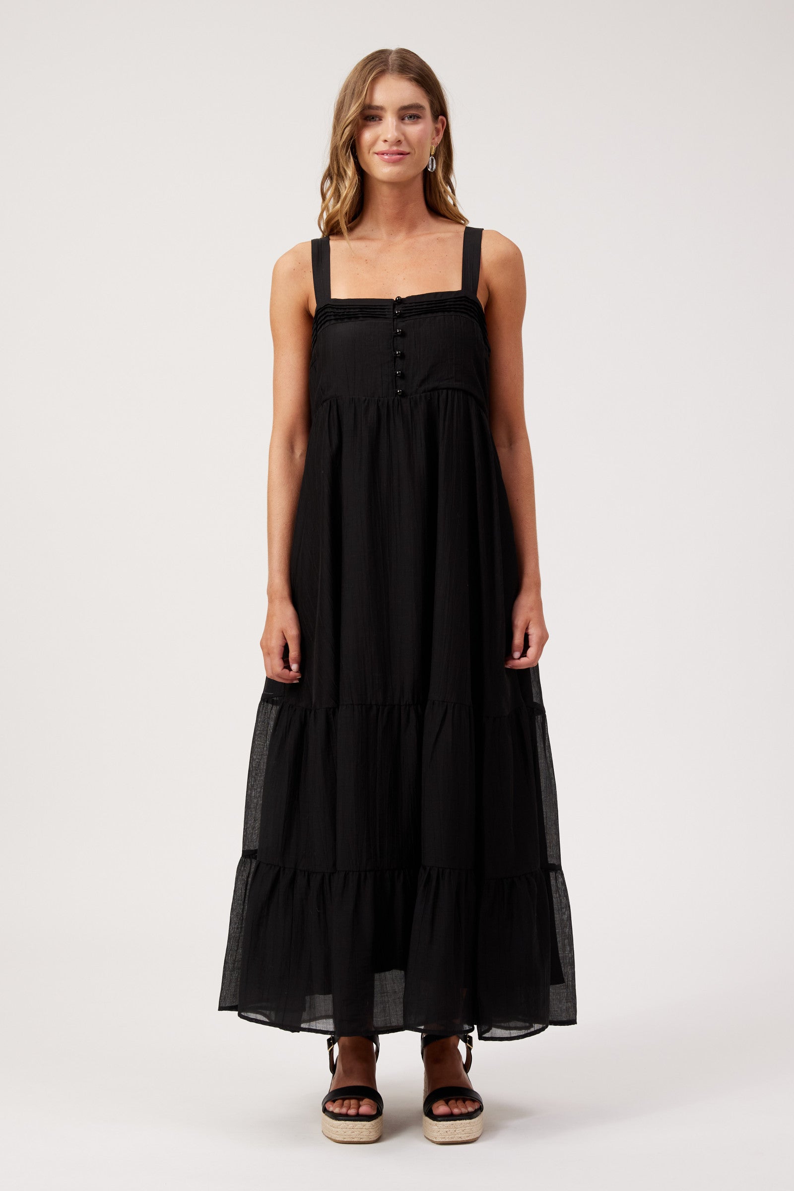Kenya Tiered Maxi Dress - Black