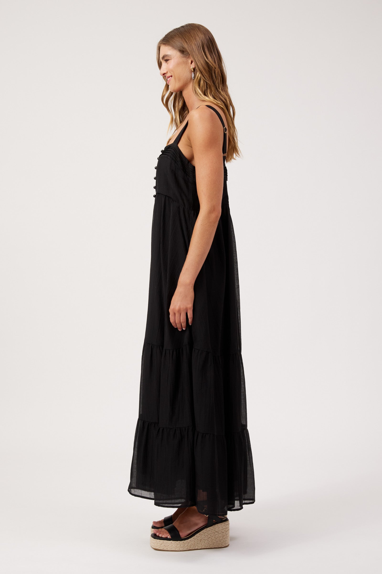 Kenya Tiered Maxi Dress - Black