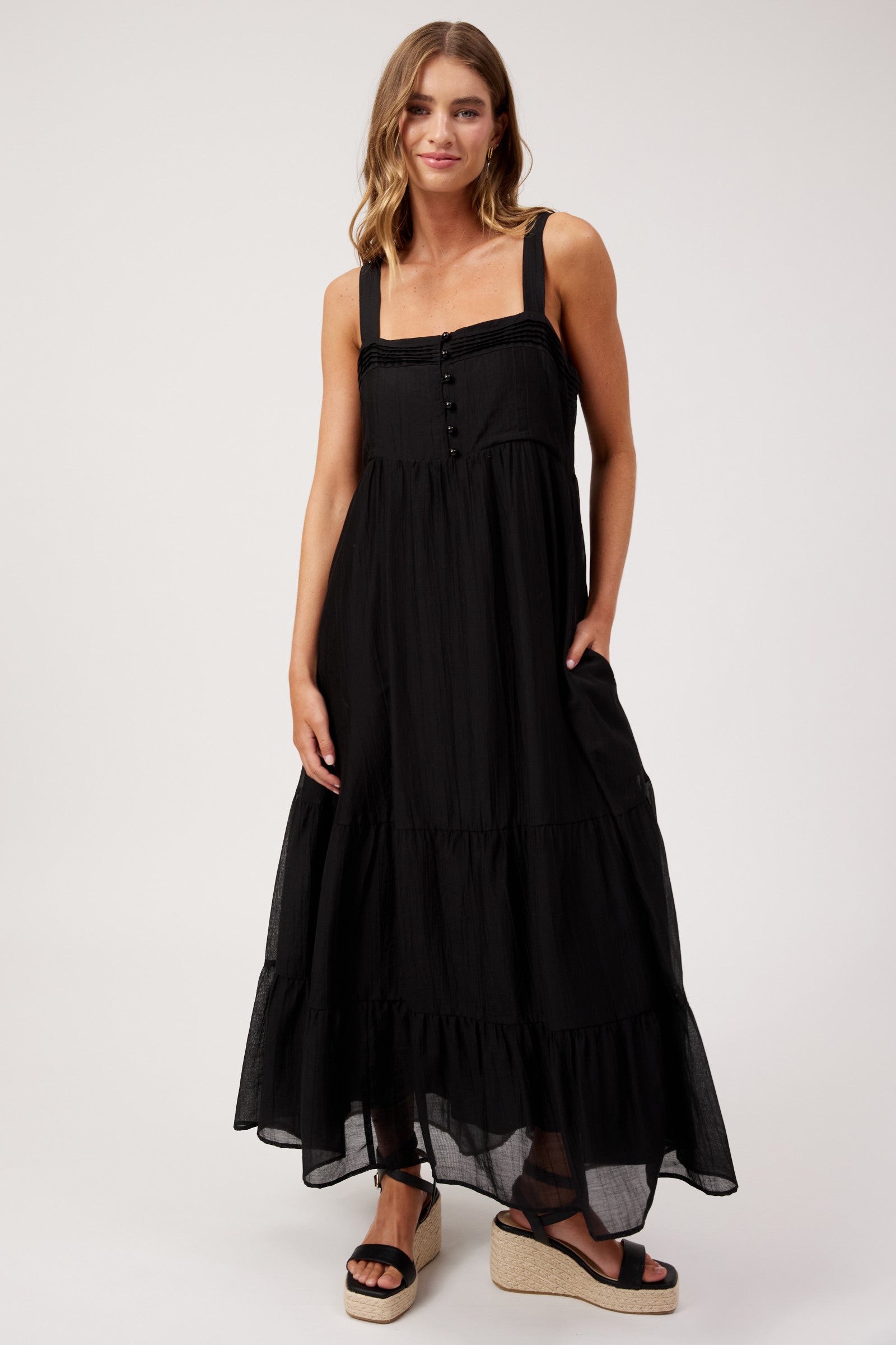 Kenya Tiered Maxi Dress - Black