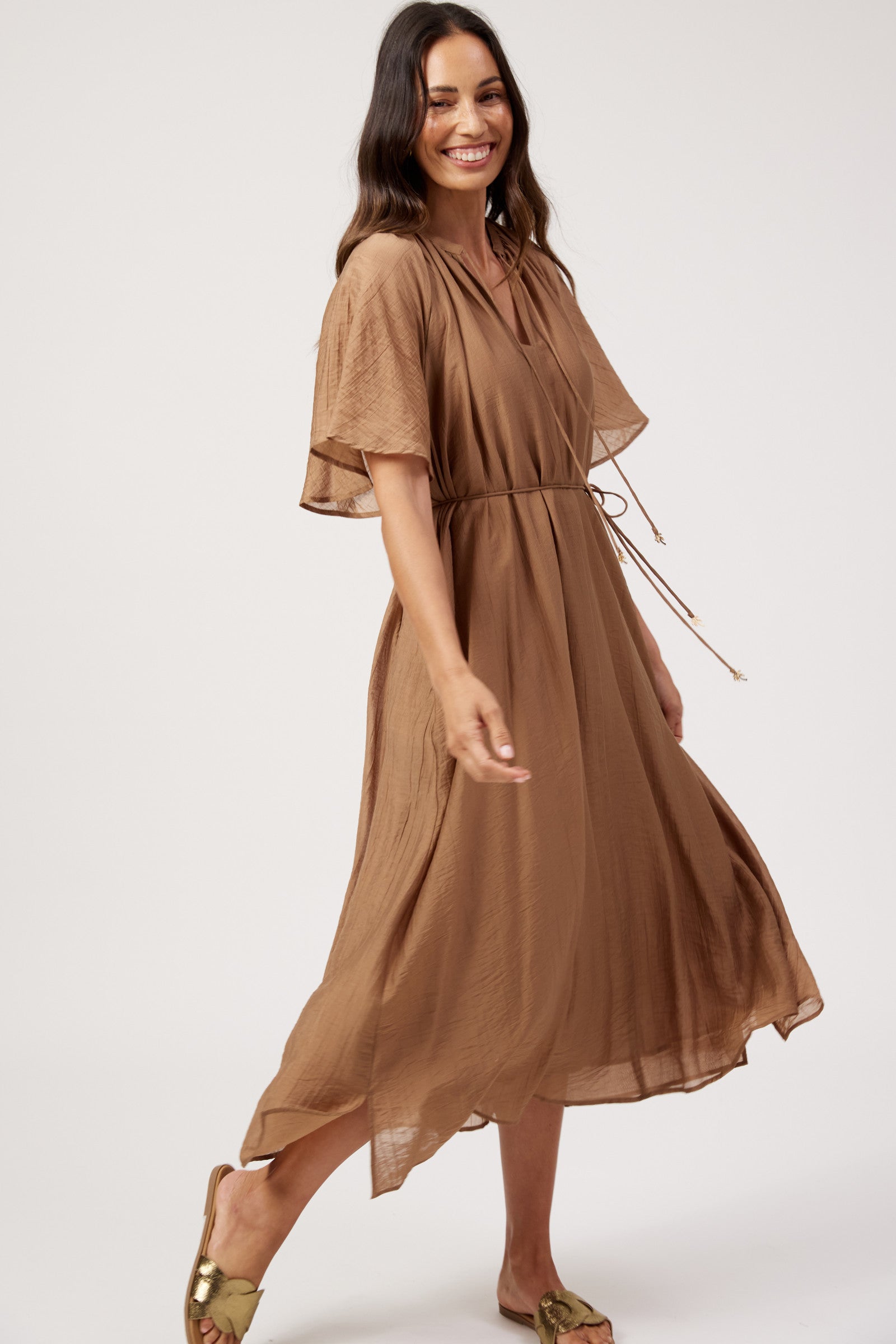 Kenya Midi Dress - Wheat