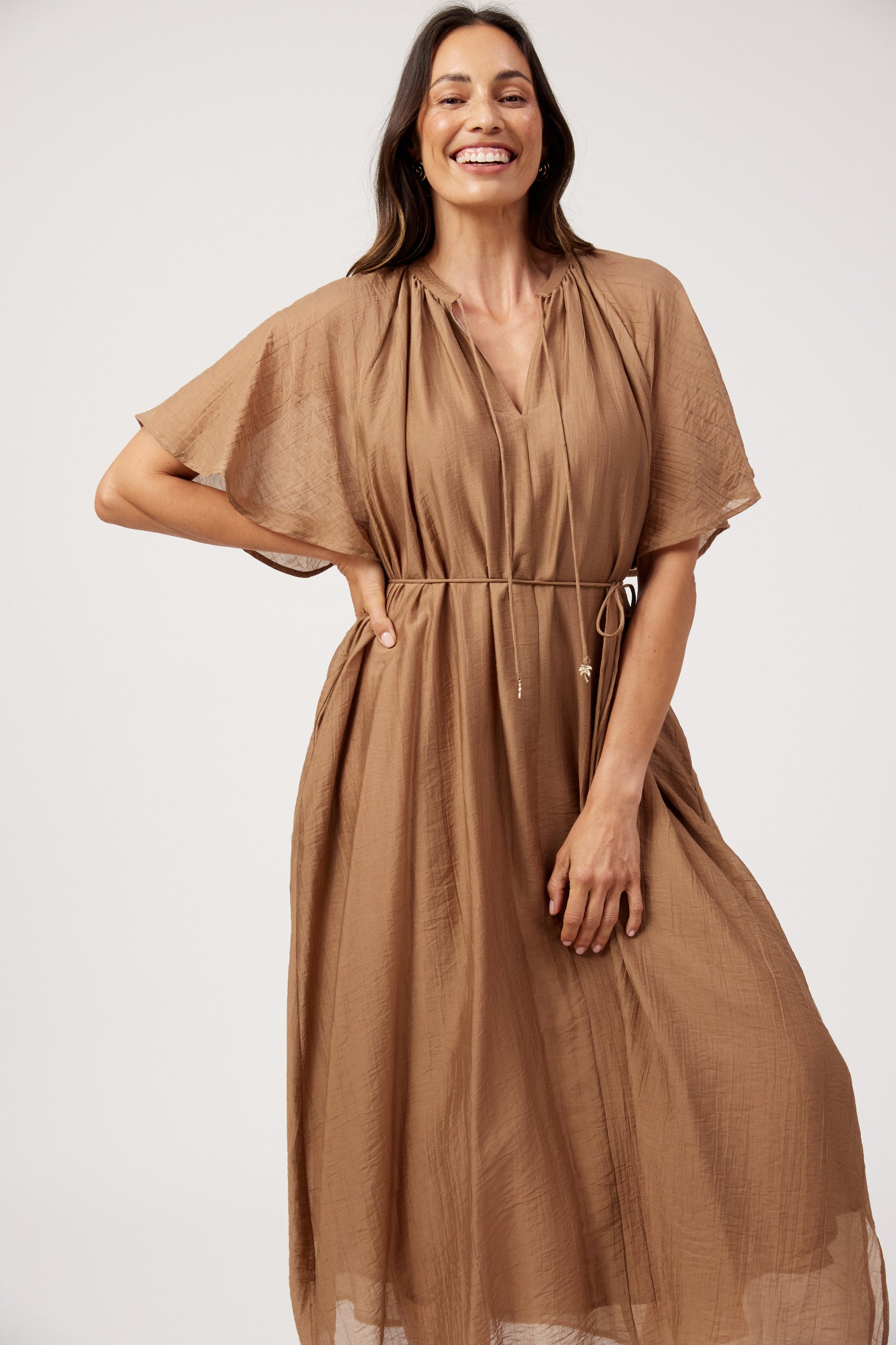 Kenya Midi Dress - Wheat