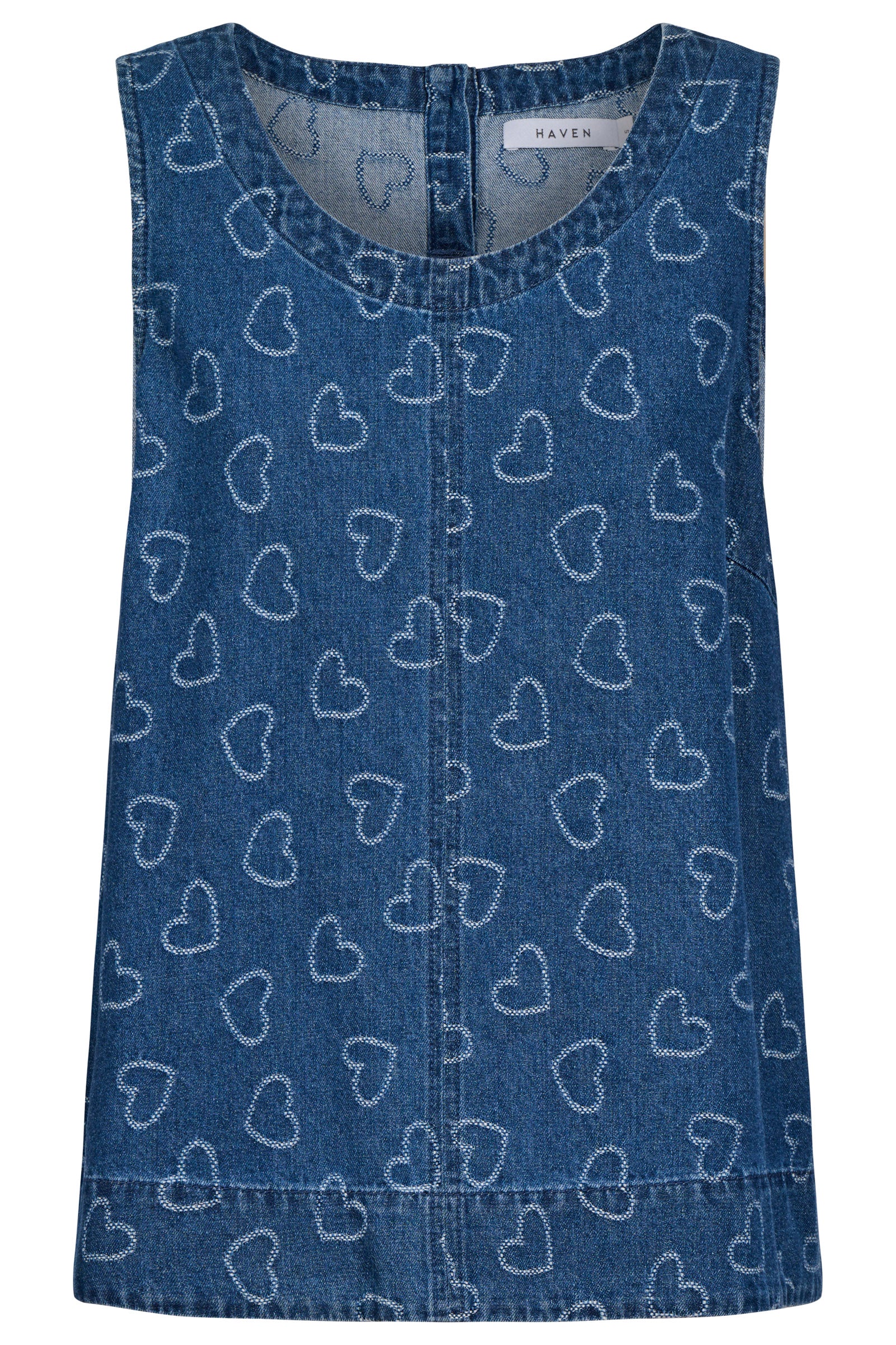 Sicily Heart Denim Tank - Indigo
