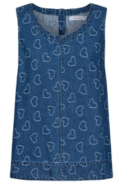 Sicily Heart Denim Tank - Indigo