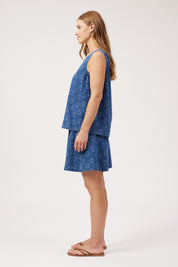 Sicily Heart Denim Tank - Indigo