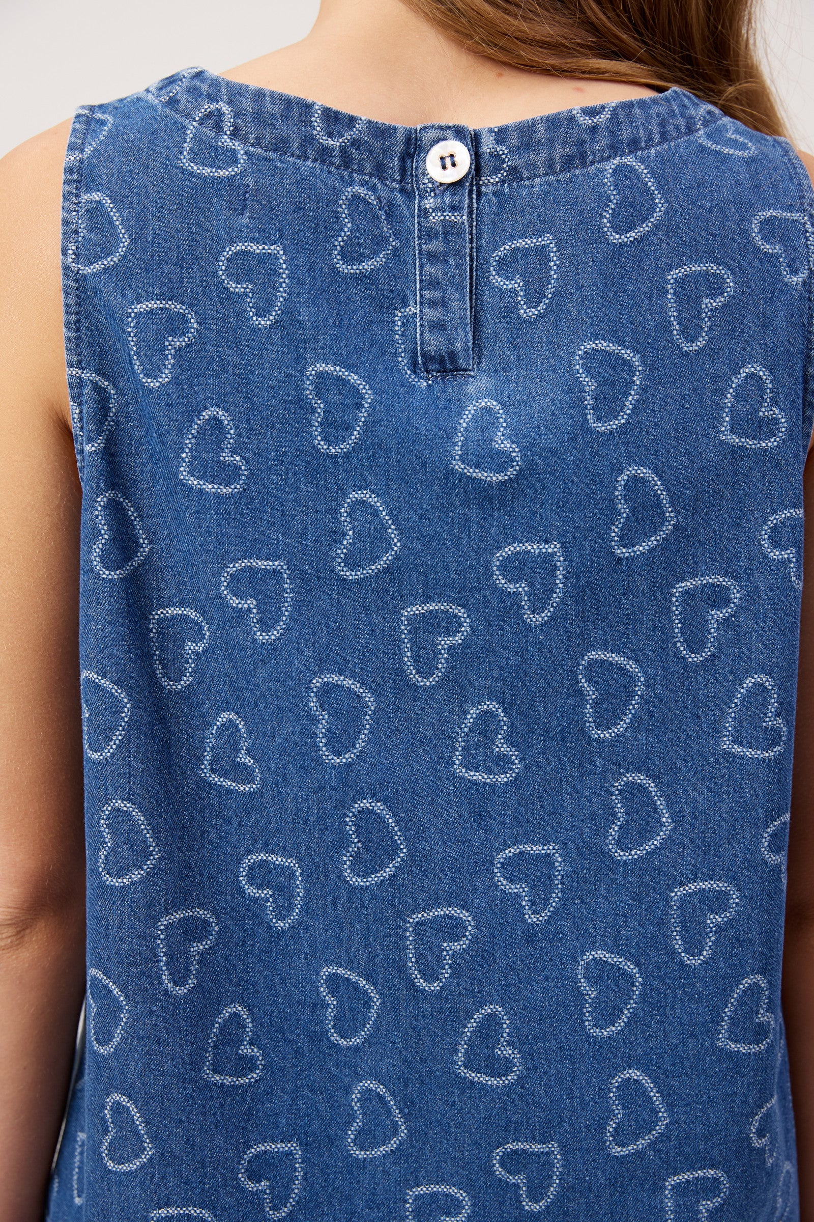 Sicily Heart Denim Tank - Indigo