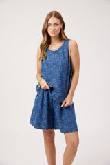 Sicily Heart Denim Tank - Indigo
