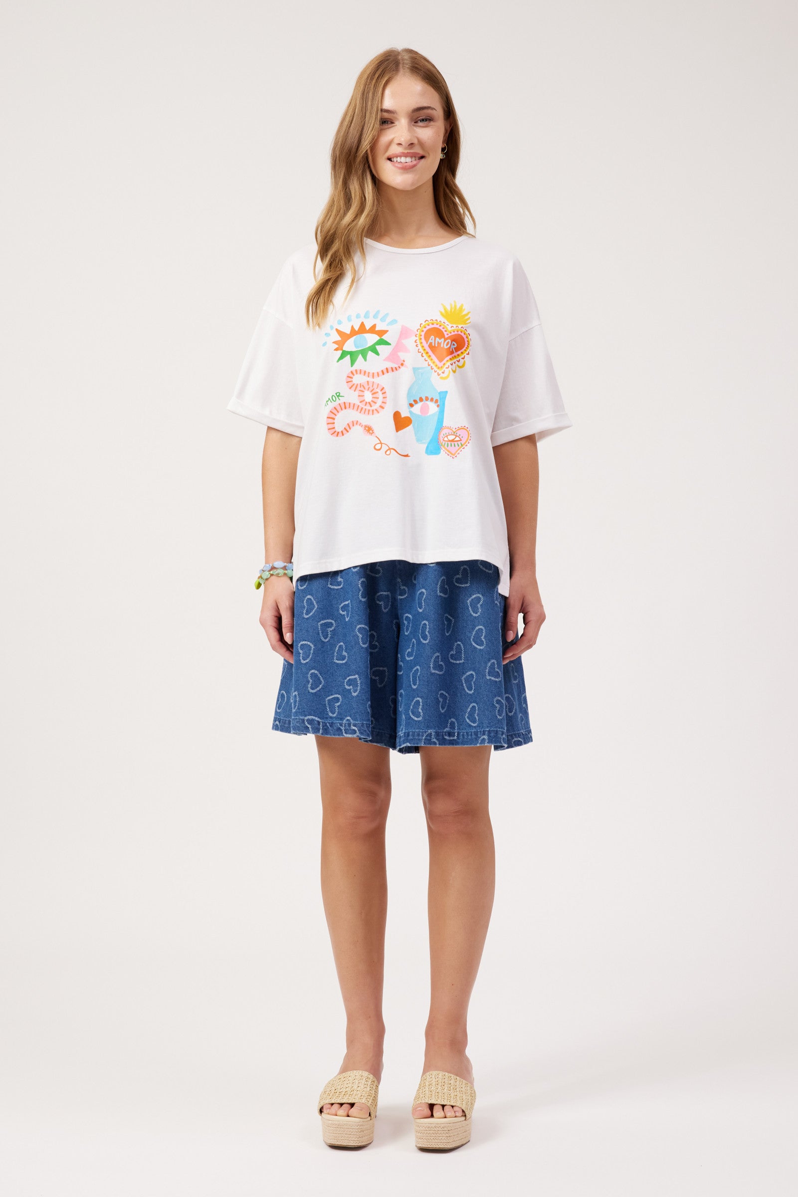 Mykonos Graphic Tshirt - White Amor