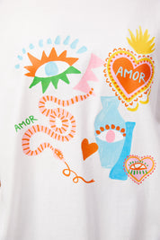 Mykonos Graphic Tshirt - White Amor