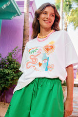 Mykonos Graphic Tshirt - White Amor