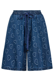 Sicily Heart Denim Short - Indigo