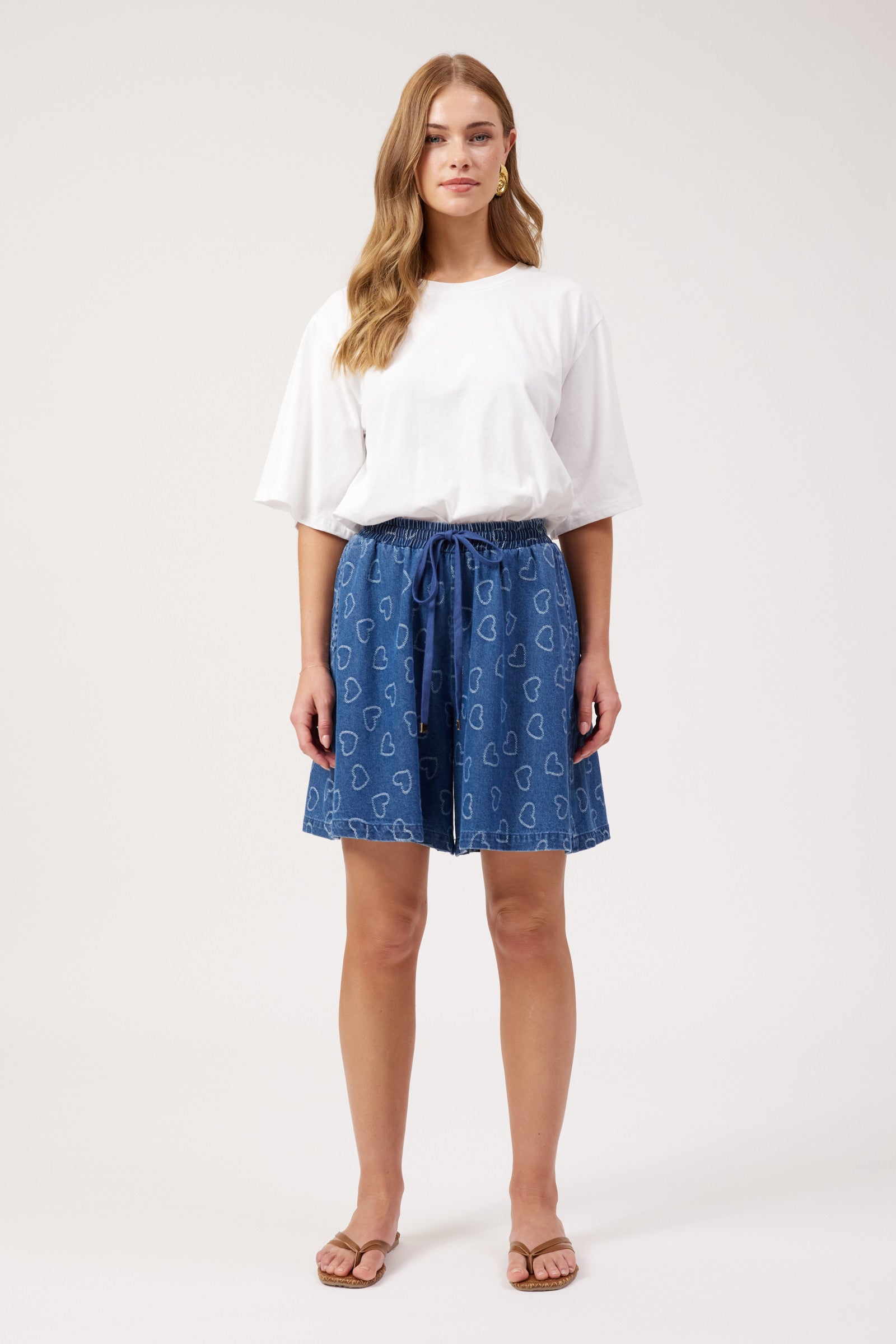Sicily Heart Denim Short - Indigo