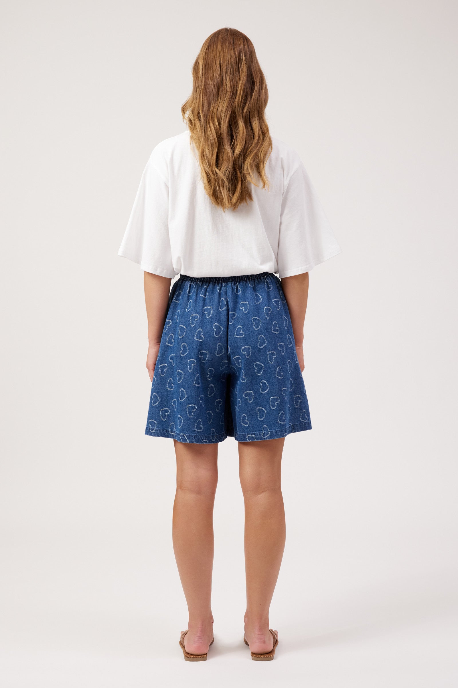 Sicily Heart Denim Short - Indigo