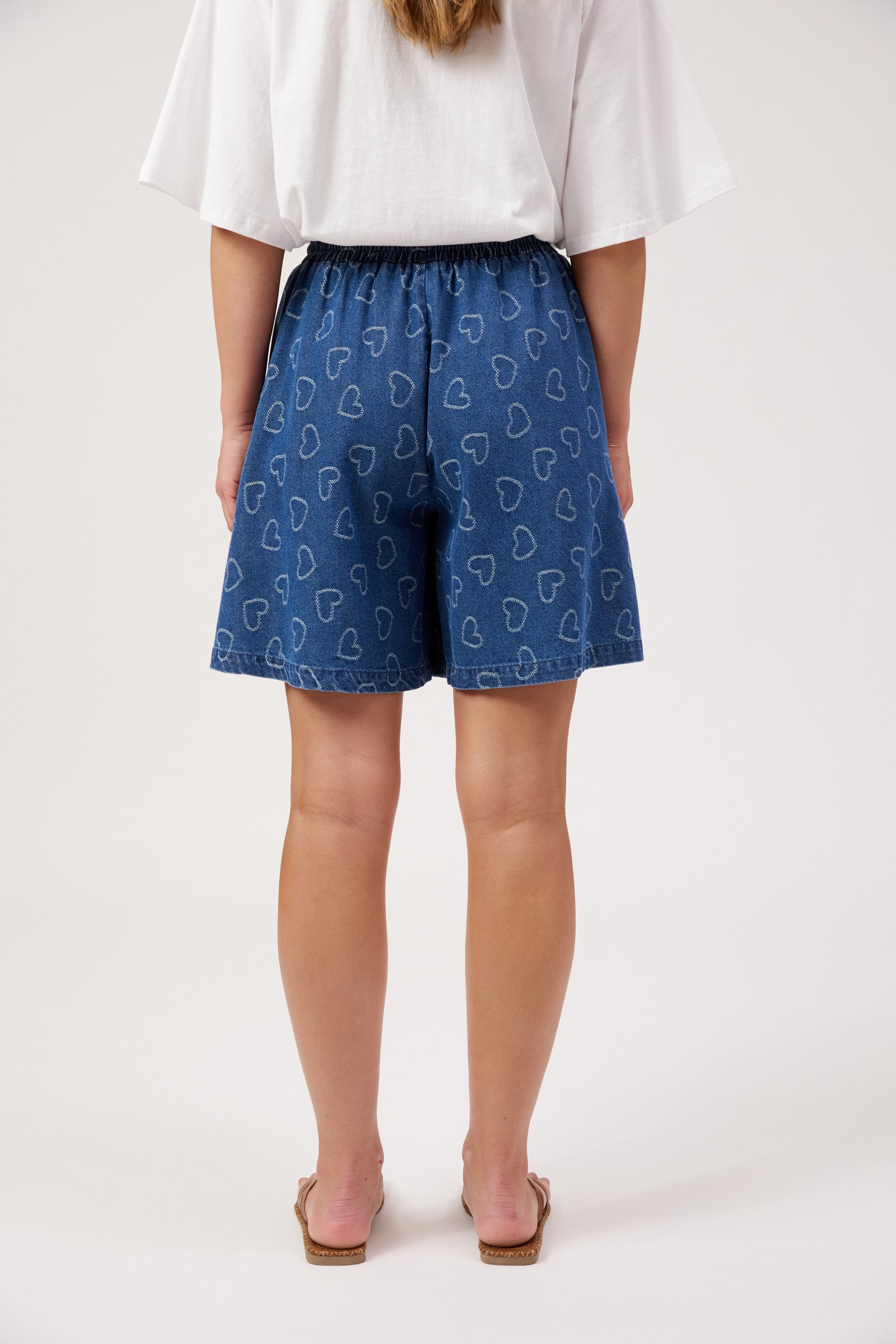 Sicily Heart Denim Short - Indigo