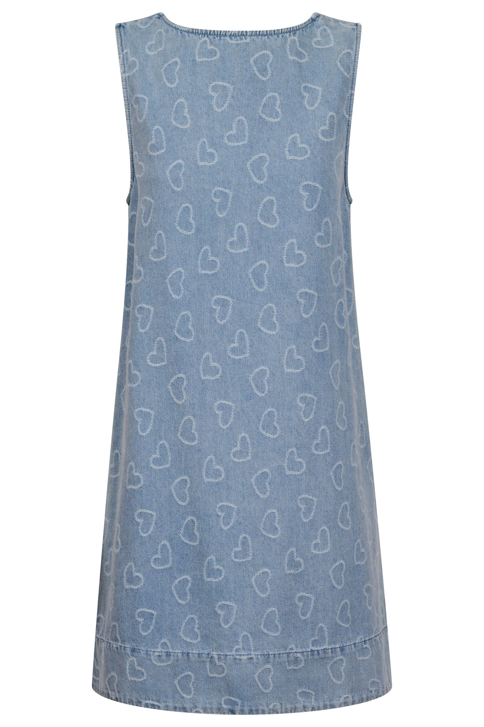 Sicily Heart Denim Dress - Sky