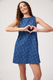 Sicily Heart Denim Dress - Indigo