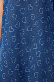 Sicily Heart Denim Dress - Indigo