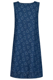 Sicily Heart Denim Dress - Indigo