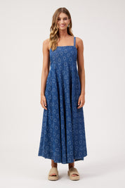 Sicily Heart Denim Tank Maxi - Indigo