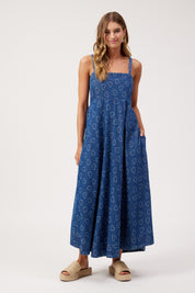 Sicily Heart Denim Tank Maxi - Indigo