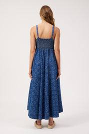 Sicily Heart Denim Tank Maxi - Indigo