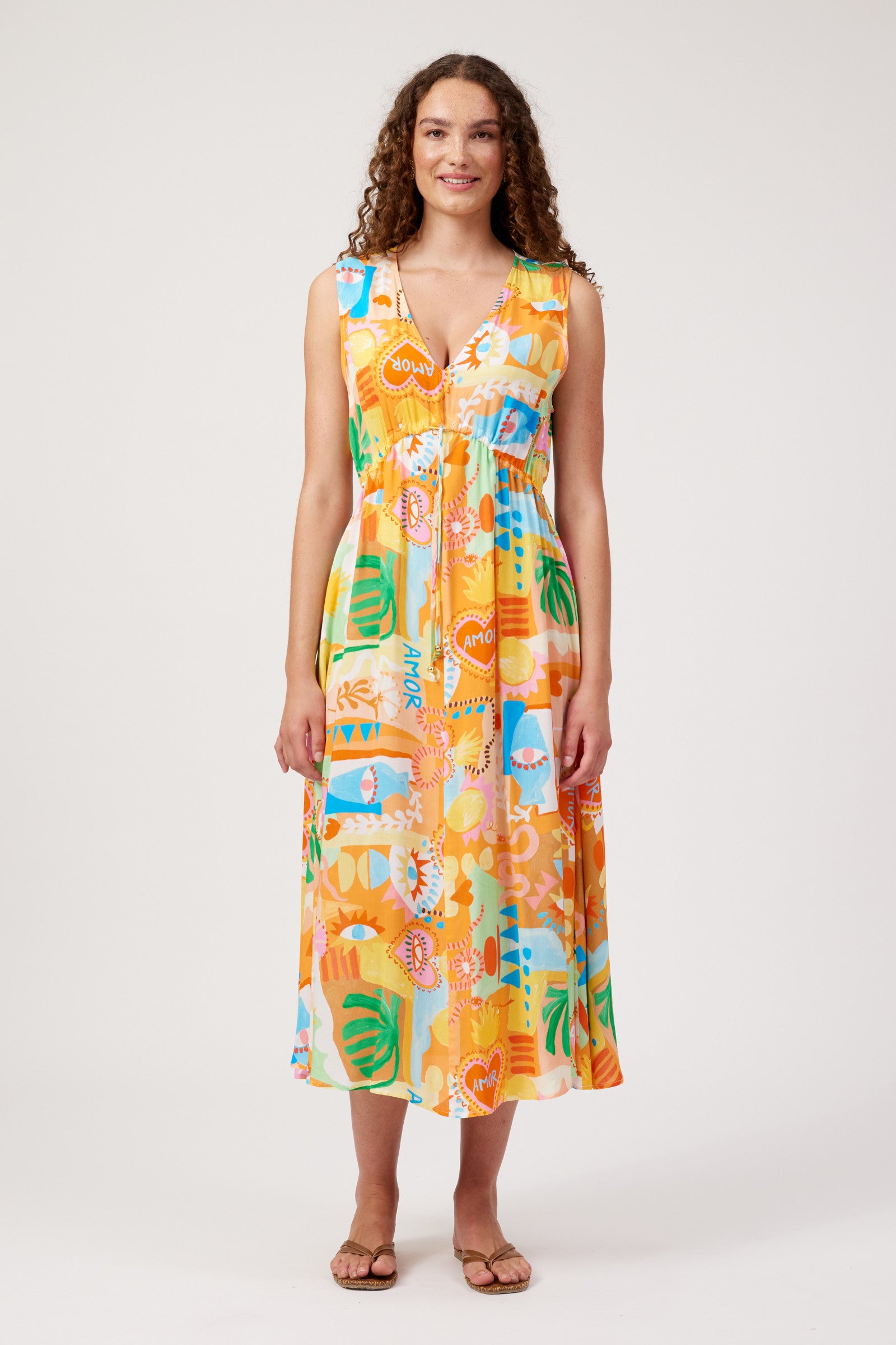 Mykonos Tie Midi Dress - Mati