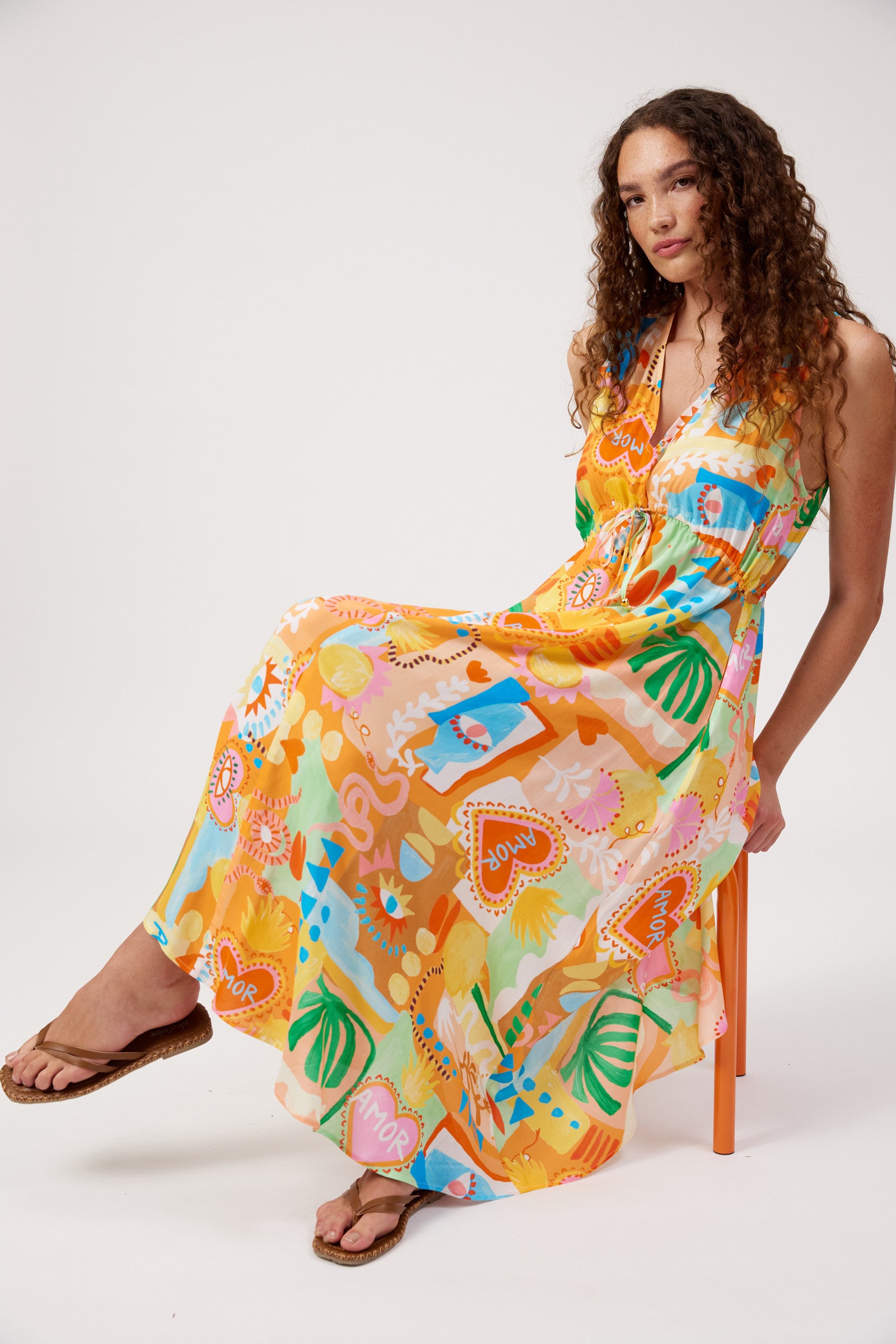 Mykonos Tie Midi Dress - Mati