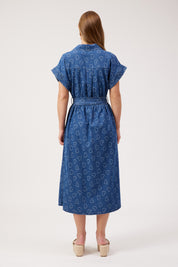 Sicily Heart Denim Shirt Dress - Indigo