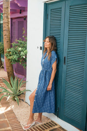 Sicily Heart Denim Shirt Dress - Indigo