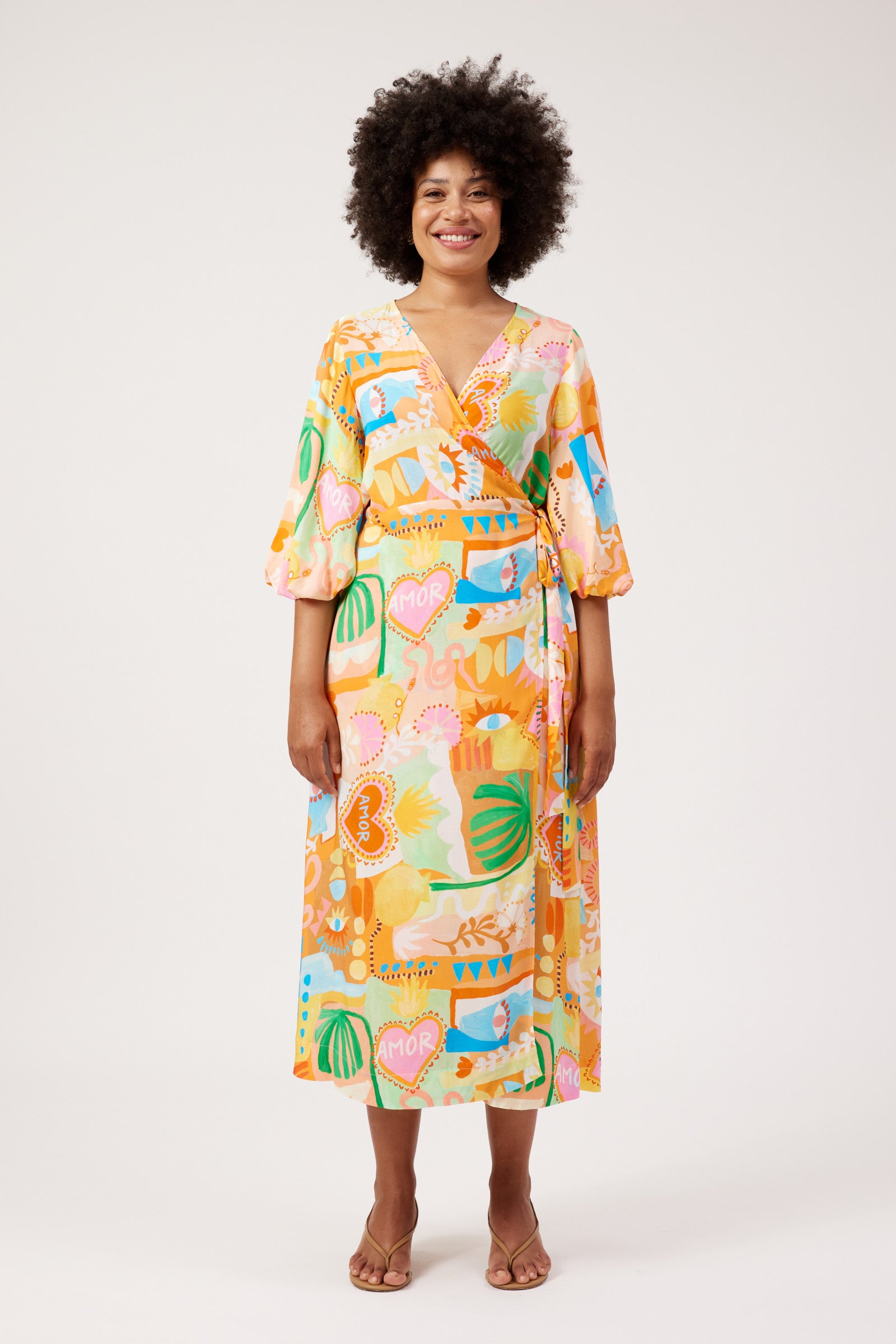 Mykonos Wrap Midi Dress - Mati
