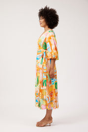 Mykonos Wrap Midi Dress - Mati