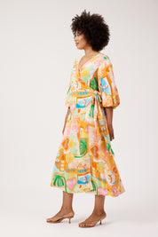 Mykonos Wrap Midi Dress - Mati