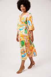Mykonos Wrap Midi Dress - Mati