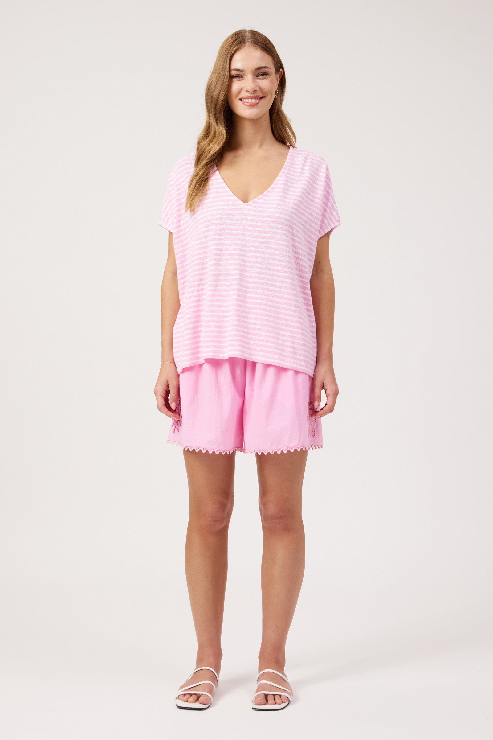 Tropea Stripe Tshirt - Pink