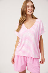 Tropea Stripe Tshirt - Pink