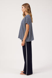 Tropea Stripe Tshirt - Navy