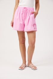 Larissa Broderie Short - Pink