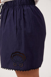 Larissa Broderie Short - Navy
