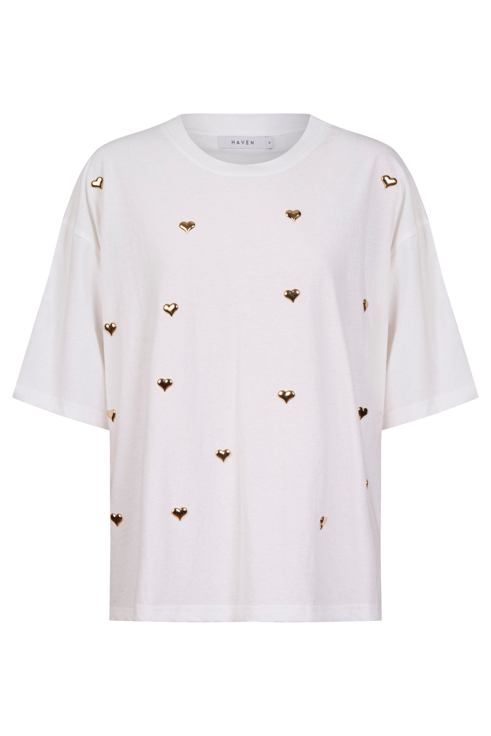 Elba Heart Embellished Tshirt - White