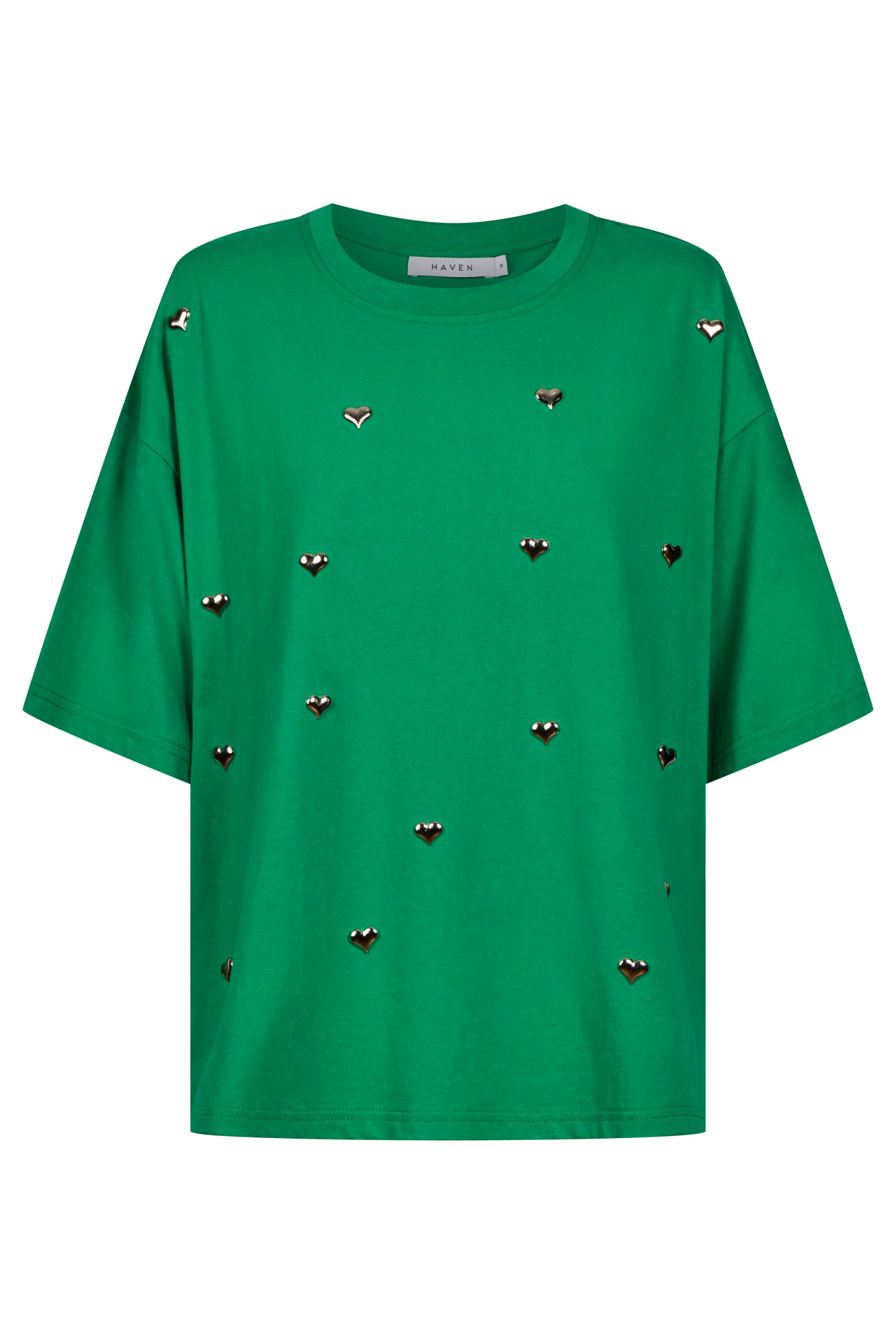Elba Heart Embellished Tshirt - Green