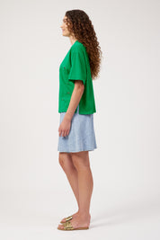 Elba Heart Embellished Tshirt - Green