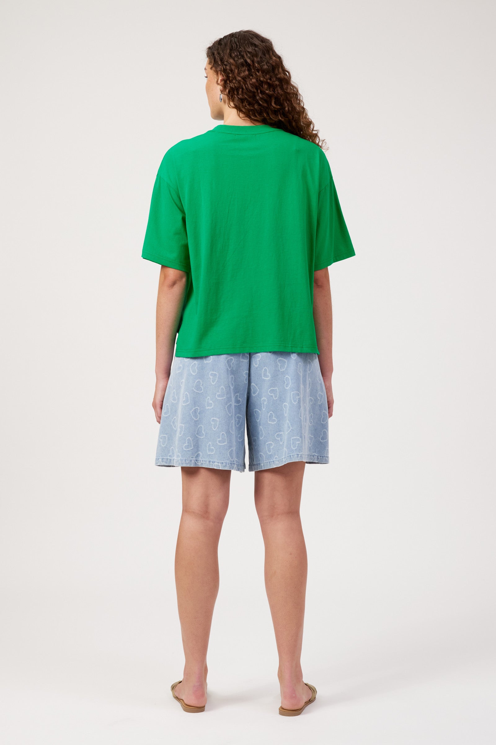 Elba Heart Embellished Tshirt - Green