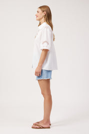 Larissa Broderie Shirt - White