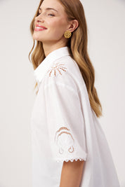 Larissa Broderie Shirt - White