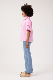 Larissa Broderie Shirt - Pink