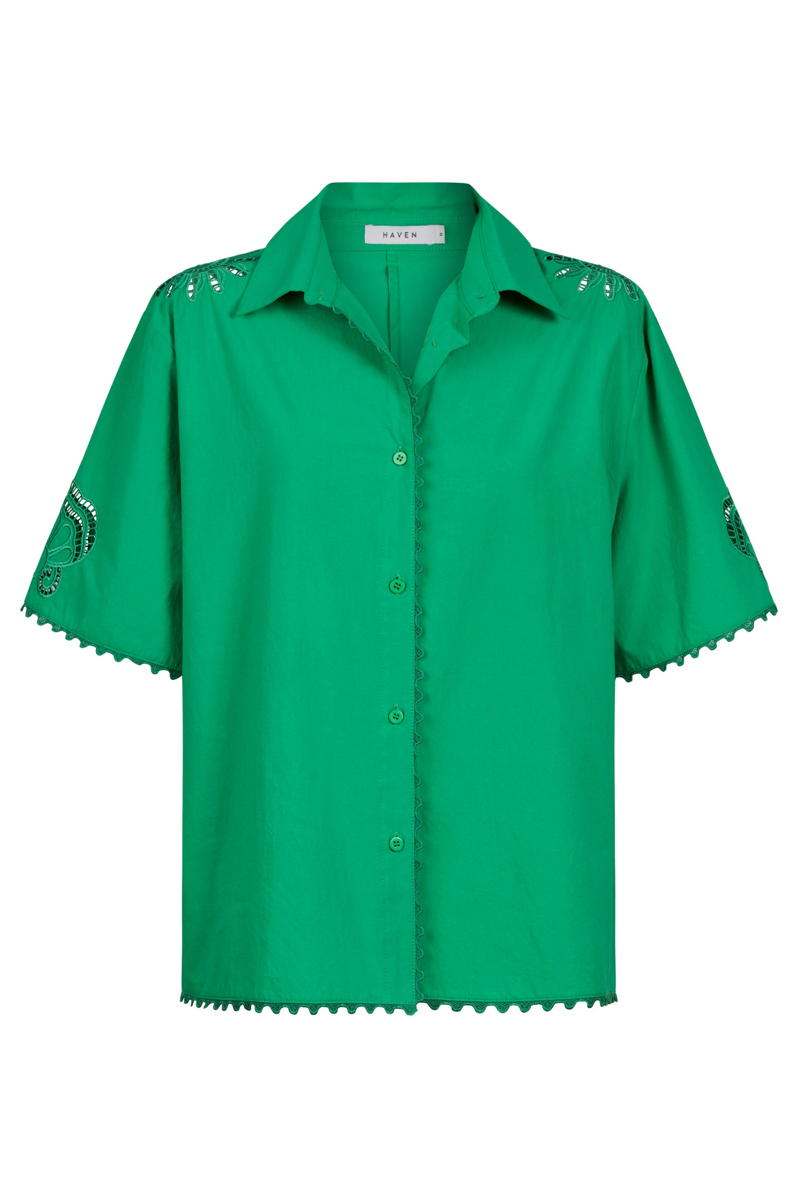 Larissa Broderie Shirt - Green