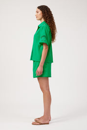 Larissa Broderie Shirt - Green