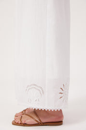 Larissa Broderie Pant - White