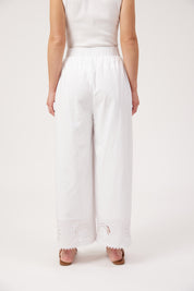 Larissa Broderie Pant - White