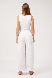 Larissa Broderie Pant - White