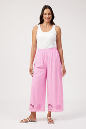 Larissa Broderie Pant - Pink